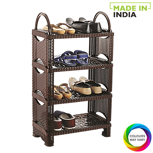 Nakoda Futura Plastic Shoe Rack/Shoe Stand Tier, Assorted Colour, pc