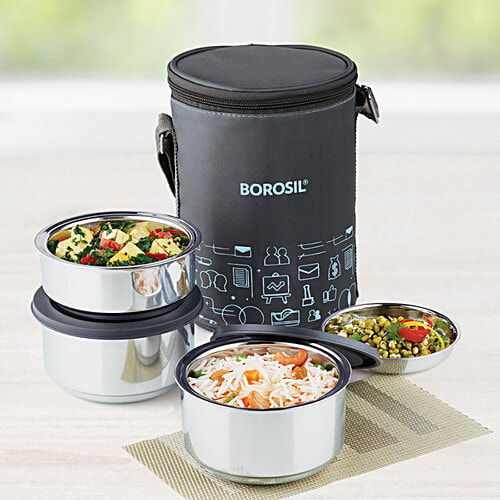 Buy Borosil Carry Fresh Stainless Steel Lunch Box/Tiffin Box - Main Image