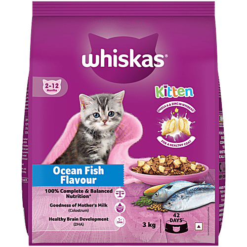 Whiskas Mother Cat Kitten Dry Food Ocean Fish Flavour, 12 Months,  kg
