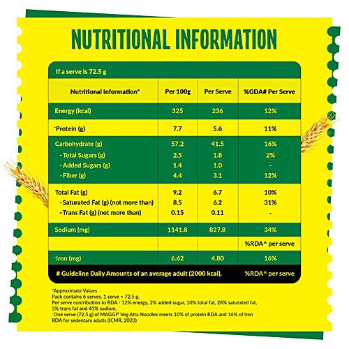 Maggi Nutri-Licious Atta Noodles Masala 435 Gm