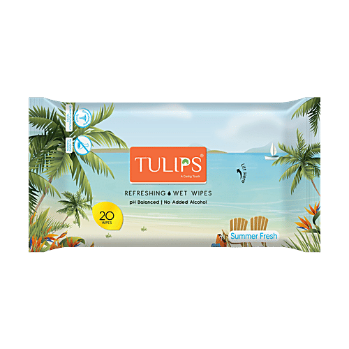 Tulips Summer Fresh Refreshing Wet Wipes 20Pcs