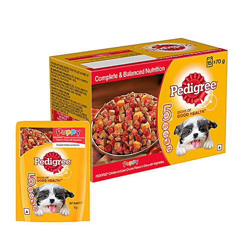 Buy Pedigree Puppy Wet Dog Food Chicken Liver Chunks Flavour