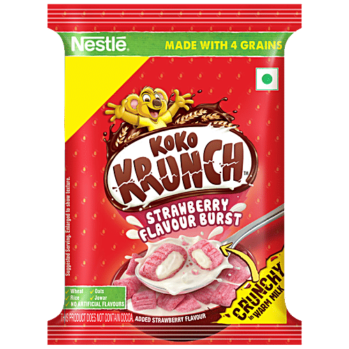 Nestle Koko Krunch Breakfast Cereal Strawberry Flavour Burst, Crunchy In  Warm Milk, 15 g