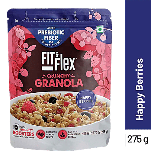 Buy Fit Flex Crunchy Granola Happy Berries, With Immunity
