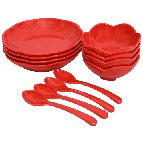 Supperware Buy Superware Melamine Snack Set - Red Online at Best Price of Rs 369 ...
