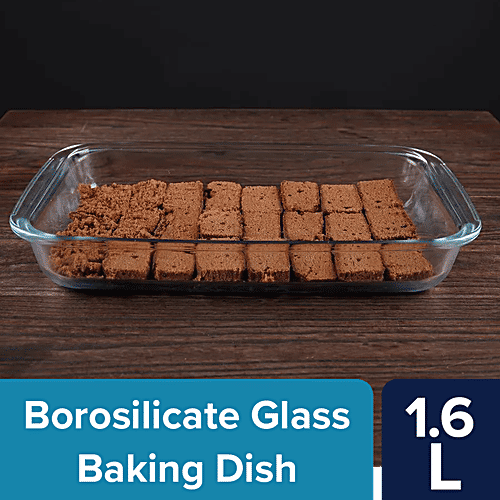 bb home Glass Rectangular Borosilicate Baking Dish Microwave Safe, L
