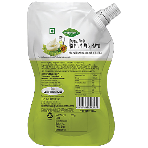 Wingreens Farms Premium Veg Mayo 800 Gm