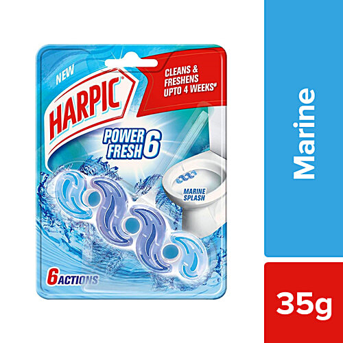 Buy Harpic Power Fresh 6 Toilet Cleaner Rim Block - Marine Splash