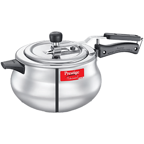 Prestige Nakshatra Plus Svachh Aluminium Spillage Control Handi Inner Lid  Pressure Cooker Silver, L