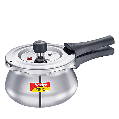 Prestige Deluxe Alpha Svachh Stainless Steel Spillage Control Baby Handi  Pressure Cooker Silver, L