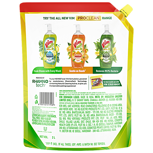 Vim Lemon Dishwash Liquid 2L
