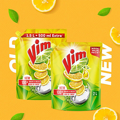 Vim Lemon Dishwash Liquid 2L