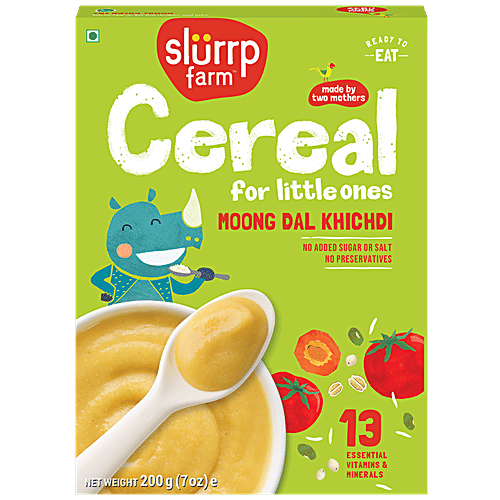 Slurrp Farm Instant Moong Dal Khichdi, No Sugar, No Salt, No Milk, Easy To  Digest, 200 g