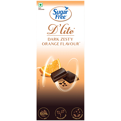 Buy Sugar Free D'lite Zesty Orange Flavour Dark Chocolate Bar