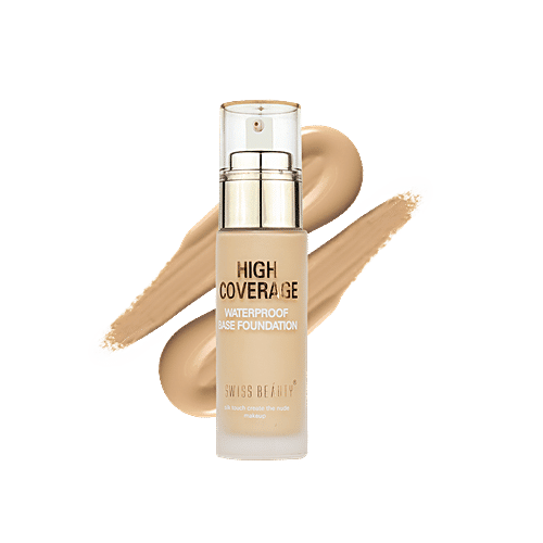 Swiss Beauty High Coverage Waterproof Foundation, 60 ml