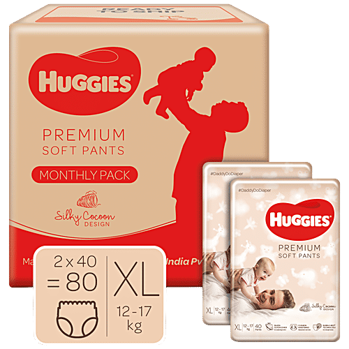 Buy Huggies Premium Soft Diaper Pants Monthly Box, Extra Large