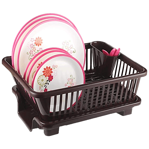 Buy Tallboy Plastic Kitchen Sink Dish Drying Rack Brown Online