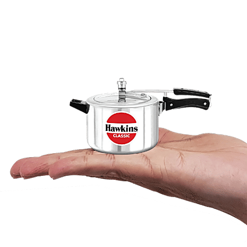 Hawkins Miniature Toy Classic Aluminum Inner Lid Pressure Cooker Silver,  Non-Working, MIN, 70 ml