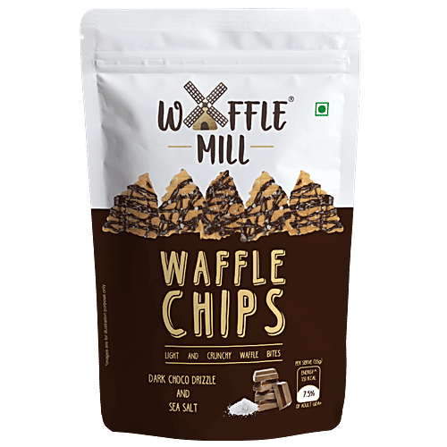 Buy Waffle Mill Waffle Chips Dark Choco Drizzle Sea Salt