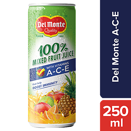 Del Monte 100% Mixed Fruit Juice With Vitamins A-C-E, Boosts Immunity,  240 ml