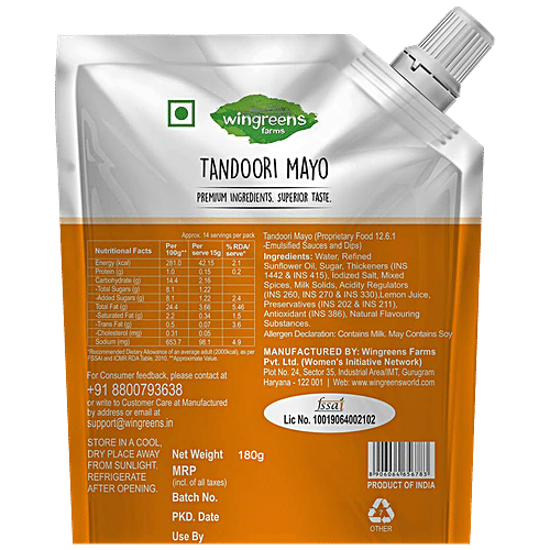 Wingreens Farms Tandoori Mayo 180 Gm