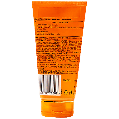 Pears Pure & Gentle Ultra Mild Facewash 150G