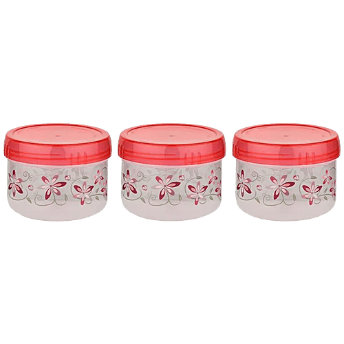 Asian Plastic Masala Storage Dabba/Containers Set Turn Lock,  Multipurpose, Pink, 600 ml
