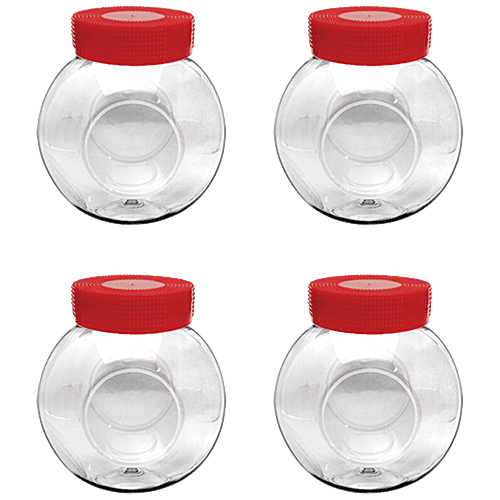 Buy Glass Ideas Glass Jar With Red Lid Airtight, Multipurpose