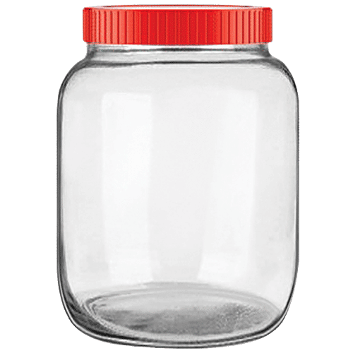 Buy Glass Ideas Glass Jar With Red Lid Airtight, Multipurpose