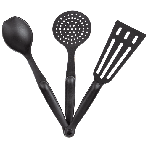 Buy Polyset Spatula Set Black, Heat Resistant, Non Stick Online