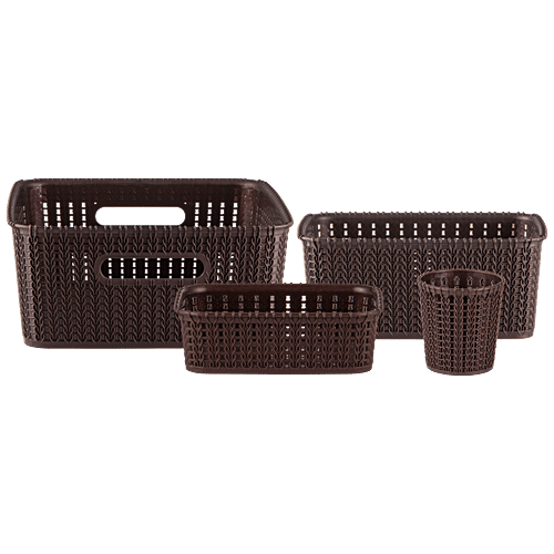 Buy Polyset Open Marvel Basket - 4 Sizes, Matte Brown Online at Best ...
