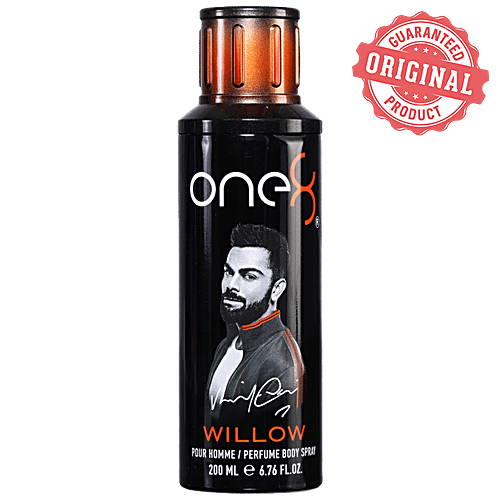 One8 By Virat Kohli Perfume Body Spray Willow, Long Lasting Fragrance,  For Men, 200 ml
