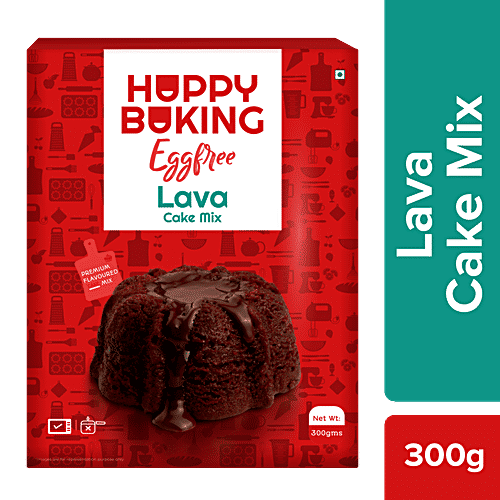 Buy Happy Baking Lava Cake Mix Premium, Egg Free, Ready To Bake
