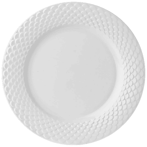 Clay Craft Ceramic Basic Quarter Plate Ripple, 7
