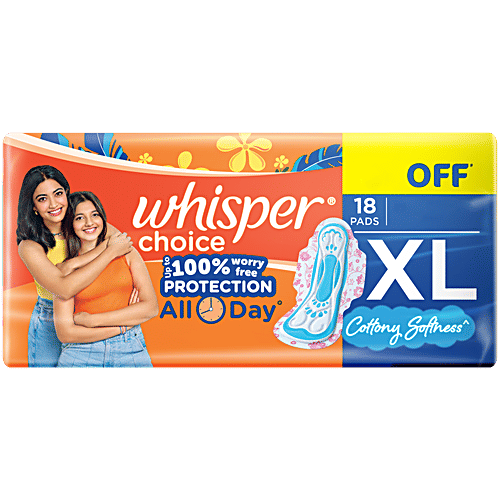 Whisper Choice Extra Long XL Pads-18’s (WHISPER Choice XL18PADS)