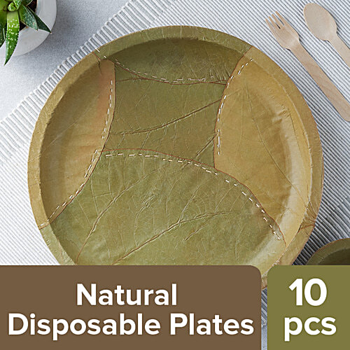 Buy bb home Earth Natural Disposable Plates cms, Siali Leaf