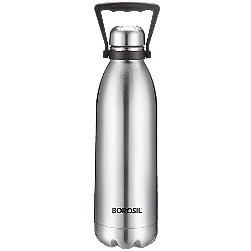 Borosil Flask With Handle Stainless Steel, Vacuum Insulated, Hydra Bolt,  l