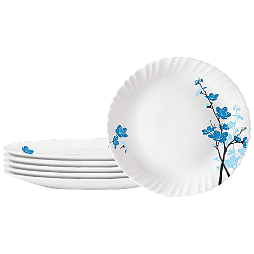 Buy Larah by Borosil Full Plates Set - Mimosa, Microwave