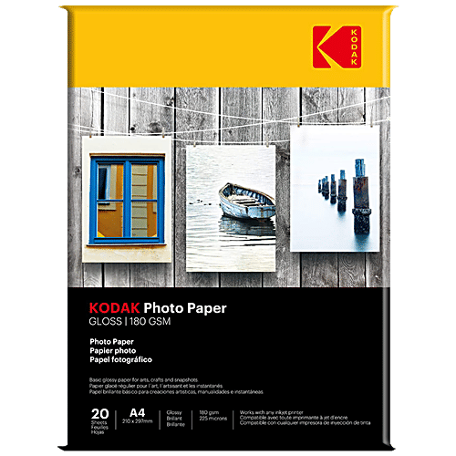 Buy Kodak Premium Glossy A4 Photo Paper - 180 GSM Online at Best Price