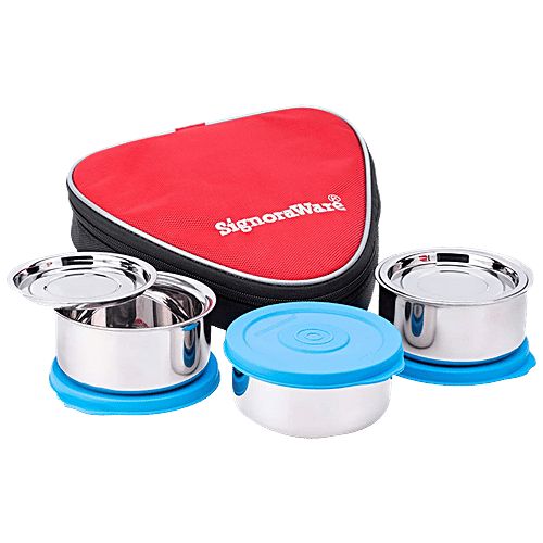 Buy Signoraware Sleek Double Wall/Twin Wall Medium Steel Lunch Box