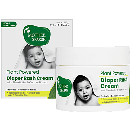 Mother Sparsh Baby Plant-Powered Diaper Rash Cream Calendula Oil Shea  Butter, Soothes Skin, 50 g