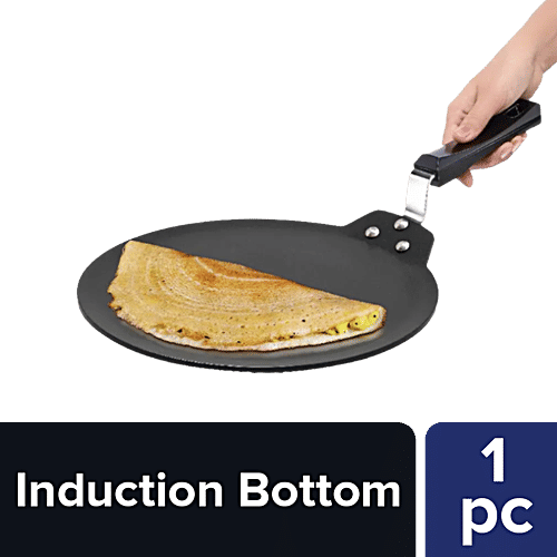 Hawkins Futura Non-Stick Aluminium Tawa Induction Base, 30 cm, mm,  Plastic Handle, INDT30, pc