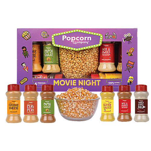 Buy Popcorn & Co. Movie Night â€“ DIY Popcorn Kit, Seasoning Variety ...