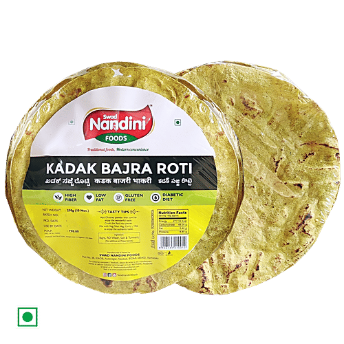 Kadak Roti Designs Buy SWAD NANDINI FOODS Kadak Bajra Roti - High In Fibre, Gluten-Free ...