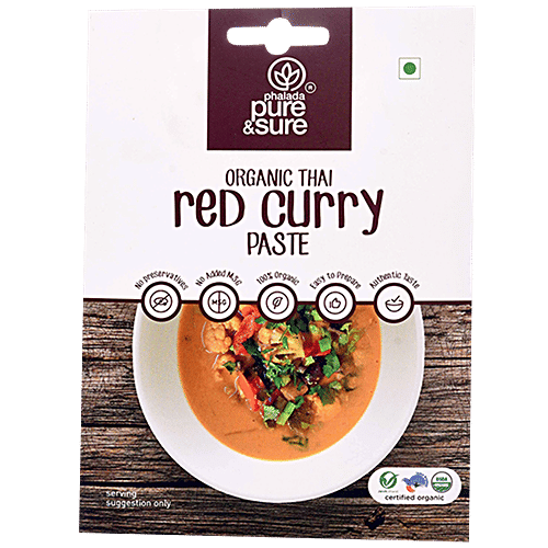 Phalada Pure Sure Organic Thai Red Curry Paste Authentic, Fresh, No  Preservatives, 50 g