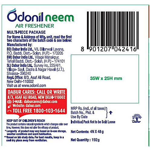 Odonil Neem Air Freshener Block (Pack Of 4)