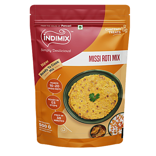 Indimix Missi Roti Mix Ready To Cook, Protein Rich, 500 g