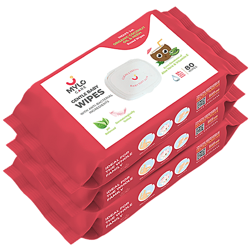 Buy Mylo Care Gentle Baby Wipes With Lid Anti-Bacterial, Soft