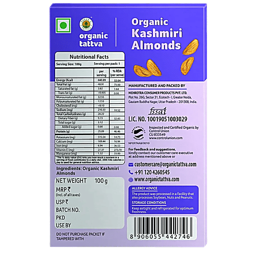 Organic Tattva Kashmiri Organic Almonds