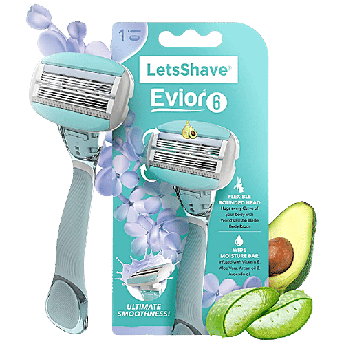 Buy LetsShave Evior 6 Razor for Women - Twin 3 Blade Design, Smooth ...